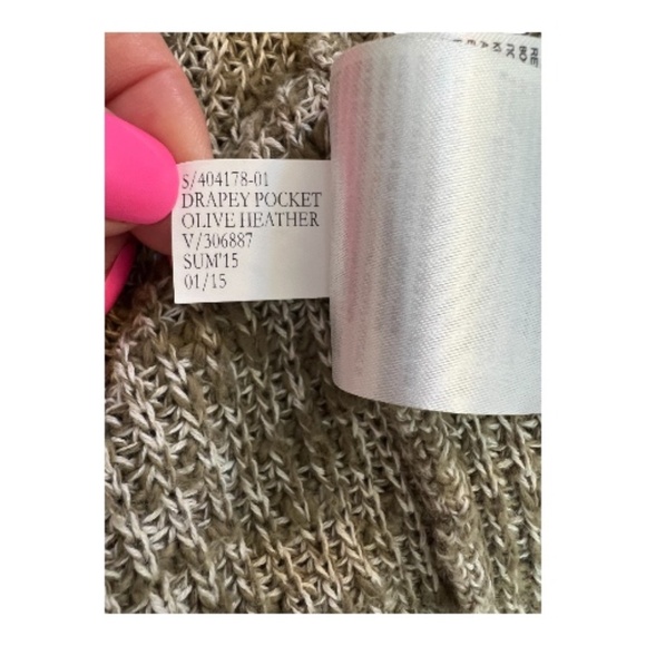 🧥 EUC BANANA REPUBLIC Women’s Olive Heather Drapey Pocket Long Cardigan | Size - Picture 9 of 9